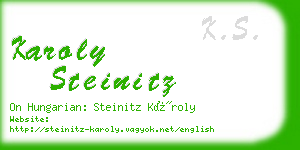 karoly steinitz business card